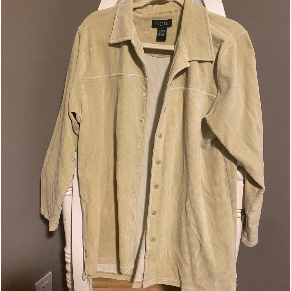 Suede Sage Button-down